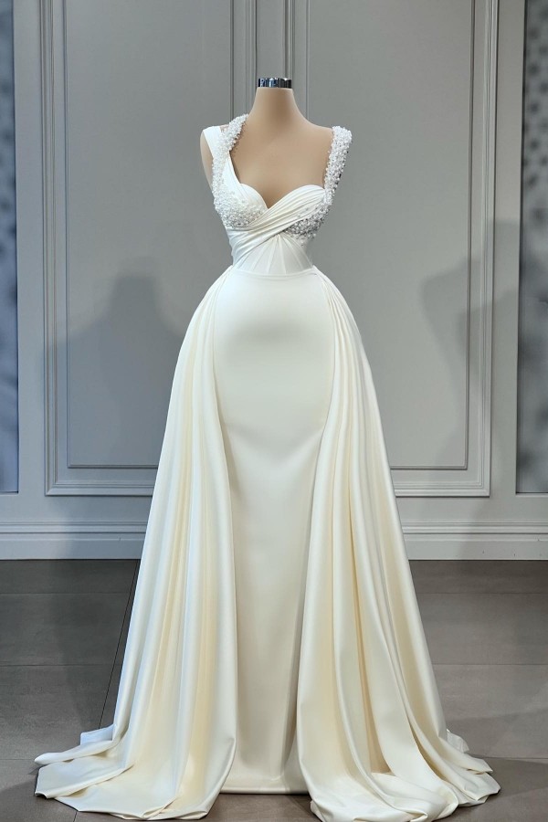 Designer White Evening Dress | Long Cheap Prom Dresses