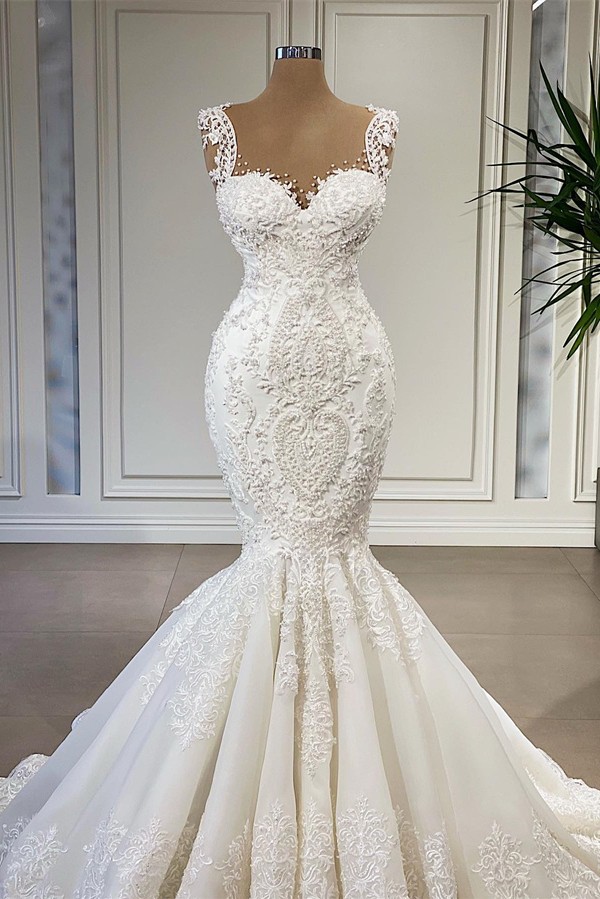 Vintage Mermaid Lace Wedding Dress | Lace Mermaid Wedding Dress