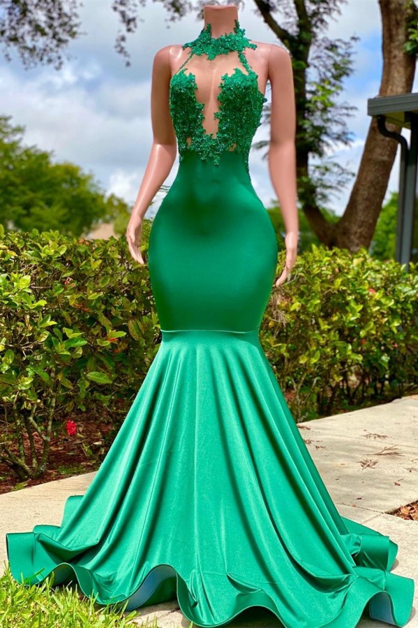 Designer Emerald Green Prom Dress