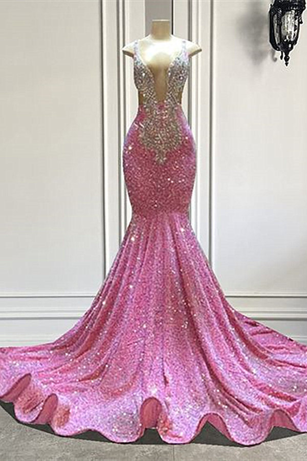Pink Long Glitter Prom Dresses | Ball Gowns Evening Wear Online