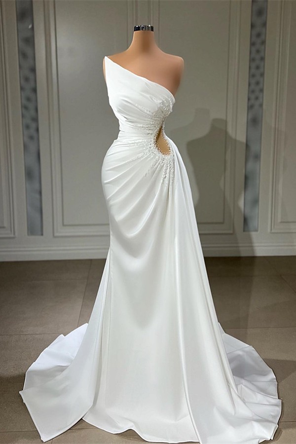 Beautiful Long White Evening Dresses | Glitter Prom Dresses