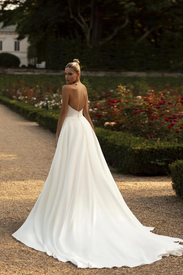 Simple wedding dresses A line | Satin wedding dresses