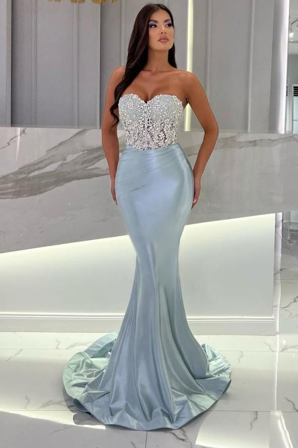 Sexy Long Silver Evening Dress | Cheap Glitter Prom Dress