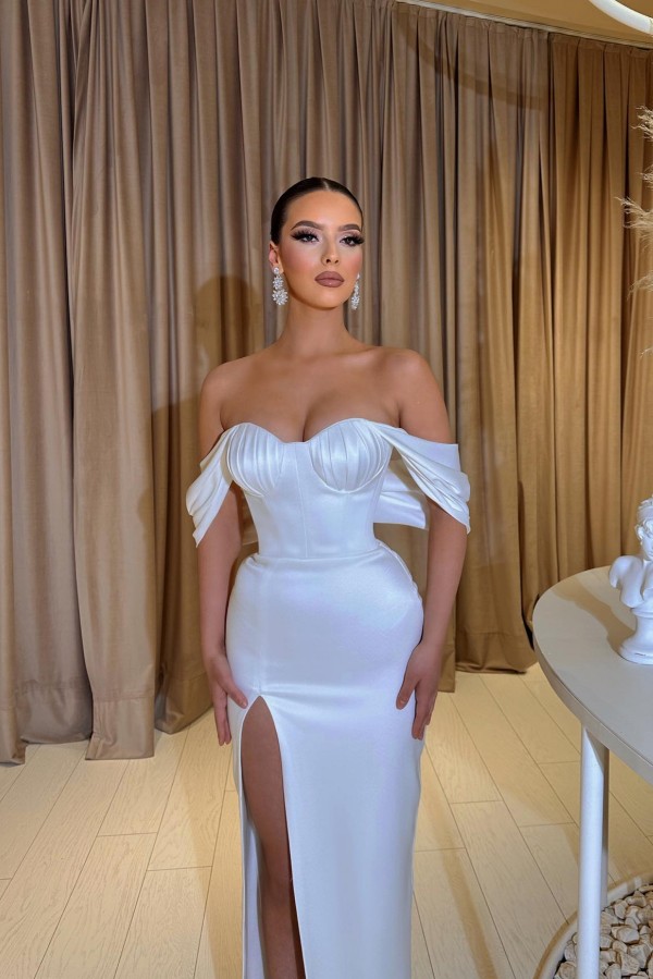 Designer Long White Evening Dress | Cheap Sexy Prom Dress