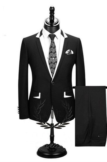 Erick Fashion Black Two Piece Formal Business Mens Suit_1