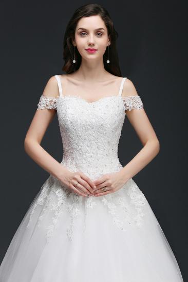 AMIA | A-line Off-the-Shoulder Tulle Elegant Wedding Dresses with Appliques_6