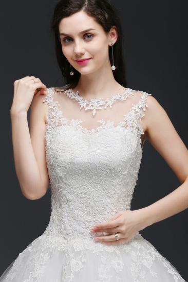 AZALEA | Princess Scoop Tulle Wedding Dress With Lace Appliques_3