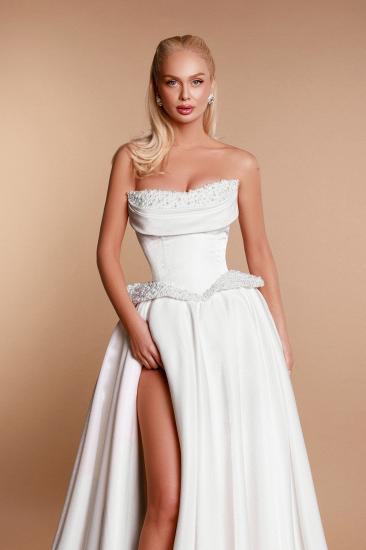 Beautiful Satin Wedding Dresses A Line Wedding Dresses Cheap Online_2