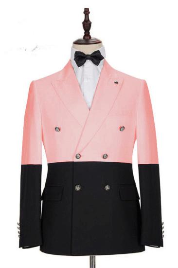 Maximus Pink Double Breasted Slim Fit Fashion Men Suitable for Prom_1