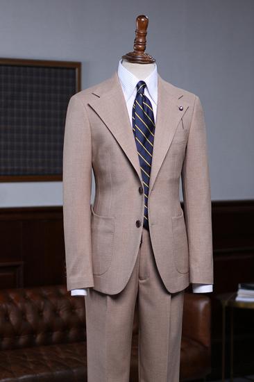 Tab Classic Khaki 2 Piece Slim Tailored Business Suit_2