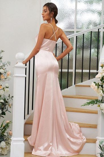 Pink Simple Split Evening Dress | Long Prom Dress Cheap_2