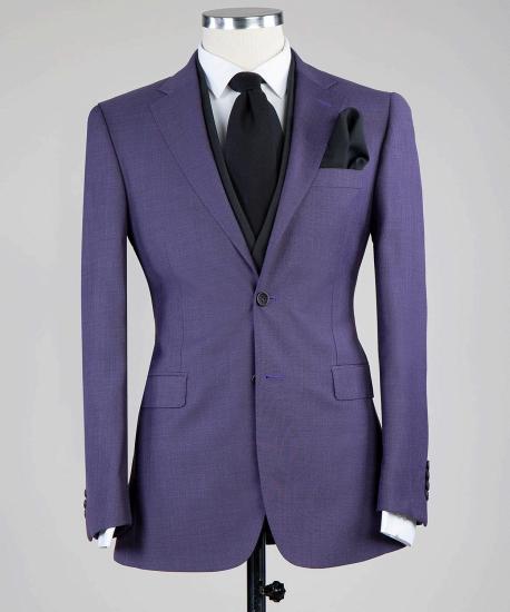 Latest Design Notched Lapel Three Piece Tailored Men Suit_3