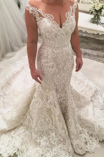 Charming Sleeveless Mermaid Lace Wedding Dress|2022 Long Bridal Gowns