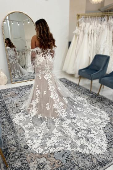 Beautiful Wedding Dresses Mermaid Style Wedding Dresses Lace Champagne_3