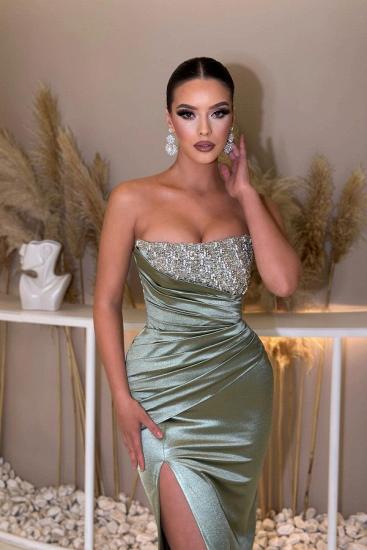Dusty Green Long Prom Dresses Cheap | Glitter prom dresses_3