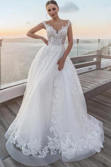 Elegant Wedding Dresses A Line Lace Tulle Bridal Gowns Cheap Online