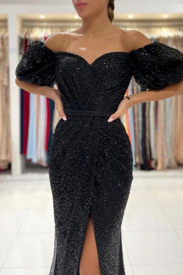Black Sleeve Long Sequin Evening Dress | Cheap Prom Dresses_3