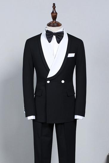 Clement's New Black and White Slim Fit Groom Custom Wedding Package_2