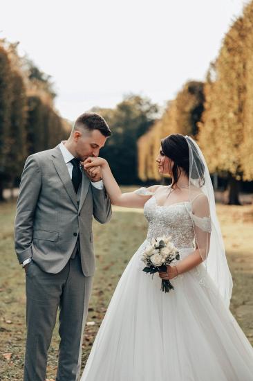 Cheap Wedding Dresses A Line Lace Wedding Dresses Made of Tulle_8