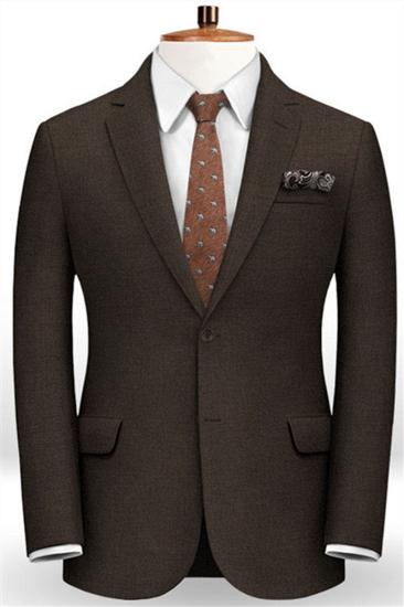 Brown Notched Lapel Decent Comfort Business Tuxedo |  Two Piece Bestmen Clothing Set_1
