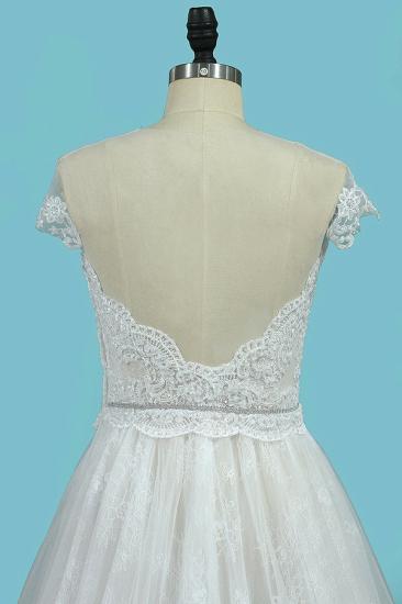Bradyonlinewholesale Chic Jewel Sleeveless Tulle Wedding Dress Lace Appliques Ruffles Bridal Gowns On Sale_3
