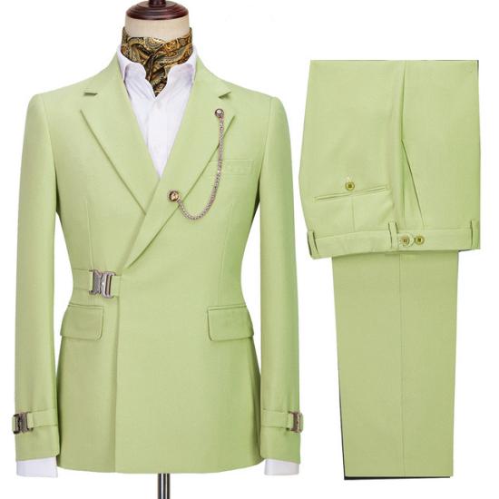 Mark Modern Olive Green Special Button Notch Lapel Business Mens Suit_2