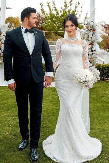 Vintage Wedding Dresses Mermaid Style With Sleeves Lace Wedding Dresses