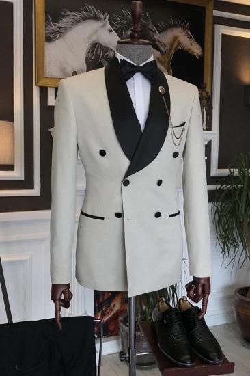 Baldwin Latest Design Light Champagne Double Breasted Cape Lapel Best Fit Mens Suit