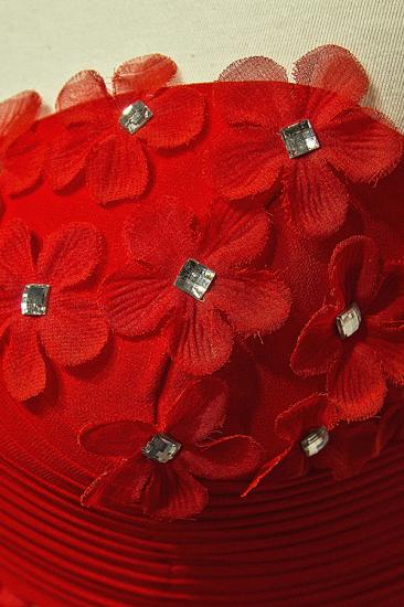 Chiffon Red One Shoulder Flowers Long Evening Dress Sweep Train Inexpensive Ruffle Zipper Prom Dresses for Women_3
