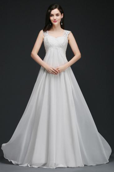 AMARA | A-Line Sweep Trains Glamorous Wedding Dresses with Lace_3