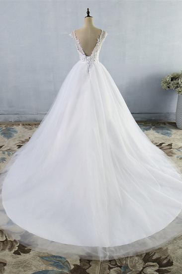Bradyonlinewholesale Elegant Jewel Tulles Lace Wedding Dress Sleeveless Appliques Beadings Bridal Gowns Online_2