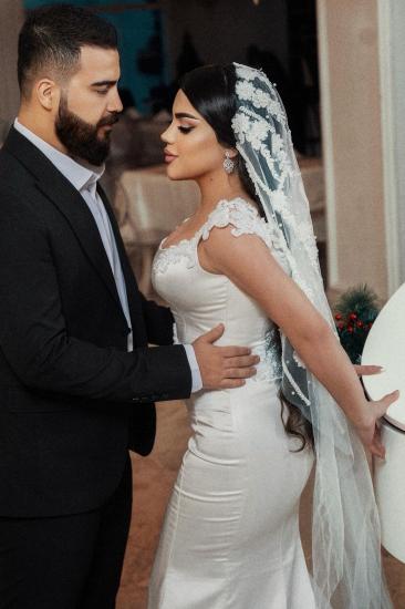 Simple Wedding Dresses Mermaid Style Satin Wedding Dresses Cheap_4