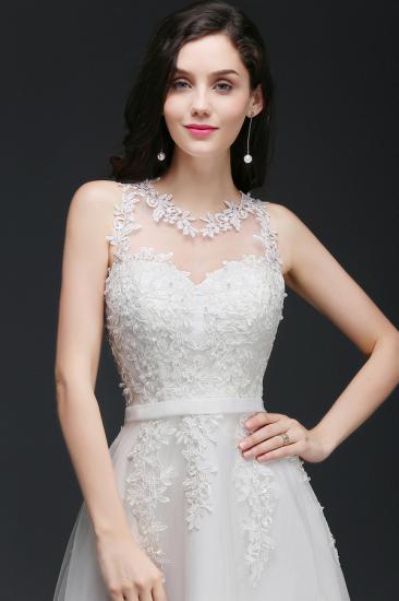 AMARI | A-Line Jewel Floor Length Tulle Wedding Dresses with Lace_3