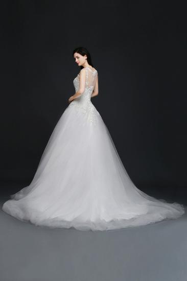 AZALEA | Princess Scoop Tulle Wedding Dress With Lace Appliques_2