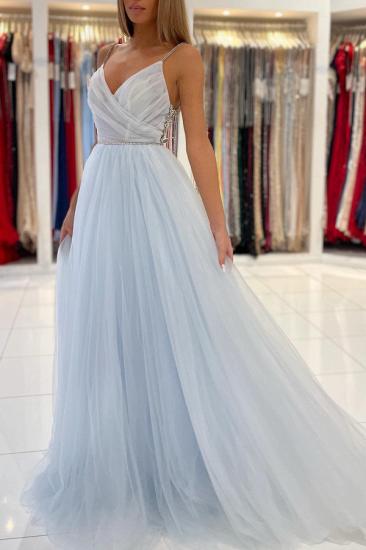 Light Blue Long Sling Simple Evening Dress | Long Prom Dresses Cheap_3