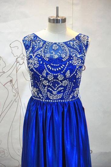 Royal Blue Elegant Evening Dresses with Crystal Beading Charming Prom Dress_2