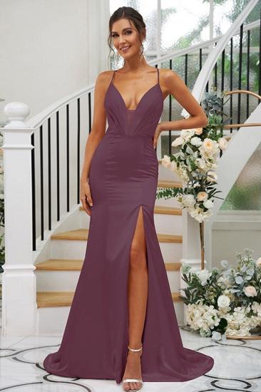 Pink Simple Split Evening Dress | Long Prom Dress Cheap_36
