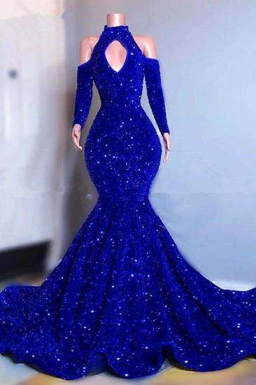 Sparkly Long Sleeves Mermaid Floor-Length Prom Dress_2