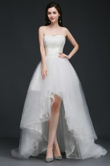 A-line Hi-Lo Tulle Wedding Dress With Lace