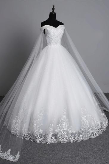 Bradyonlinewholesale Glamorous Strapless Sweetheart Tulle Wedding Dress Sleeveless Appliques Bridal Gowns with Rhinestones On Sale_3
