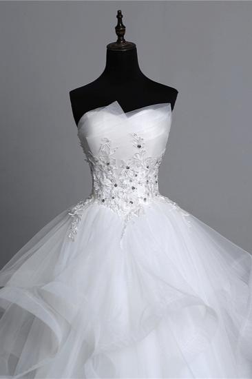 Bradyonlinewholesale Gorgeous Strapless Tulle Layers Wedding Dress Appliques Beadings Bridal Gowns Online_5