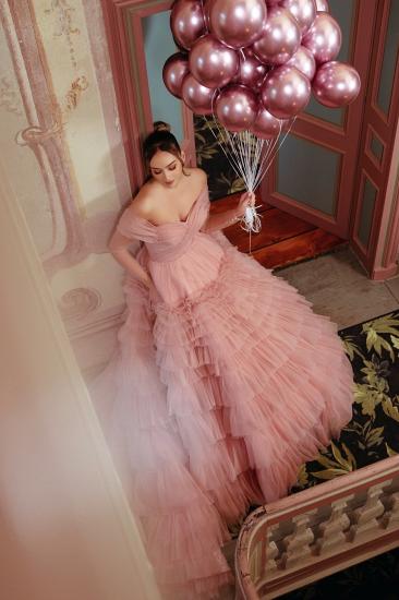 Pink Wedding Dresses A Line Tulle Wedding Dresses Buy Online_5