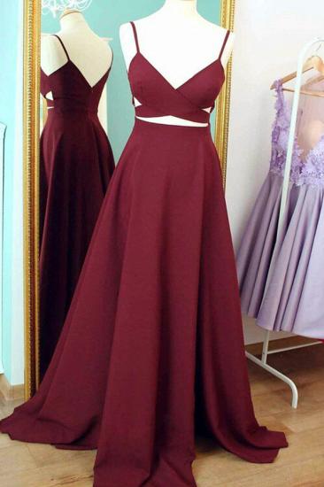 A-line Sweep Train Sleeveless Sexy Evening Gowns Spaghetti Strap Prom Dress_1