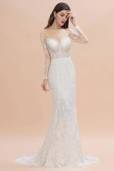 Luxury Beaded Lace Mermaid Wedding Dresses Tulle Appliques Bride Dresses with Detachable Train_10