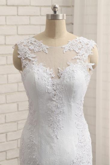 Bradyonlinewholesale Glamorous Jewel Sleeveless Tulle Wedding Dresses White Mermaid Satin Bridal Gowns With Appliques On Sale_4