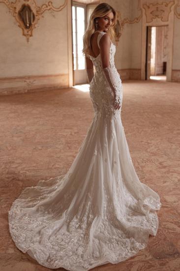 Beautiful Wedding Dresses Lace Mermaid Style Wedding Dresses Glitter_4