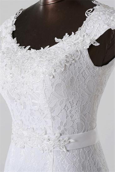 Bradyonlinewholesale Gorgeous Lace Jewel Mermaid White Wedding Dresses with Appliques Online_4