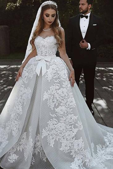 Gorgeous Sweetheart Lace Wedding Dress | Ruffles Bowknot Bridal Gowns_4