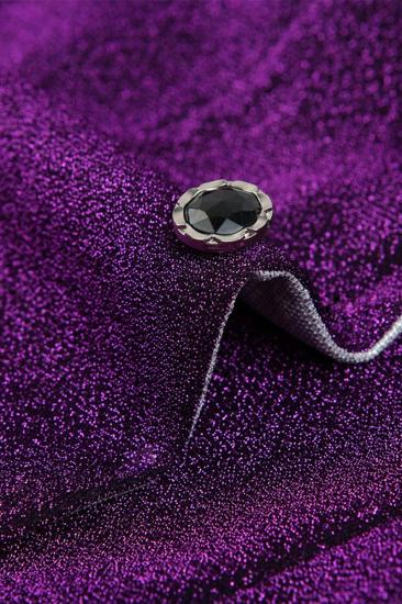 Sparkling Purple Sequin Blazer Online | Peak Lapel Glitter Prom Mens Suit_4