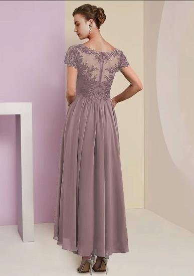 Elegant pink Mother of the Bride Dress lace | Motherdress with V-neck_4